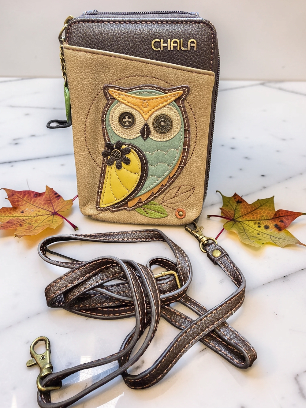Chala Owl Cell Phone Crossbody Wallet Purse Bag